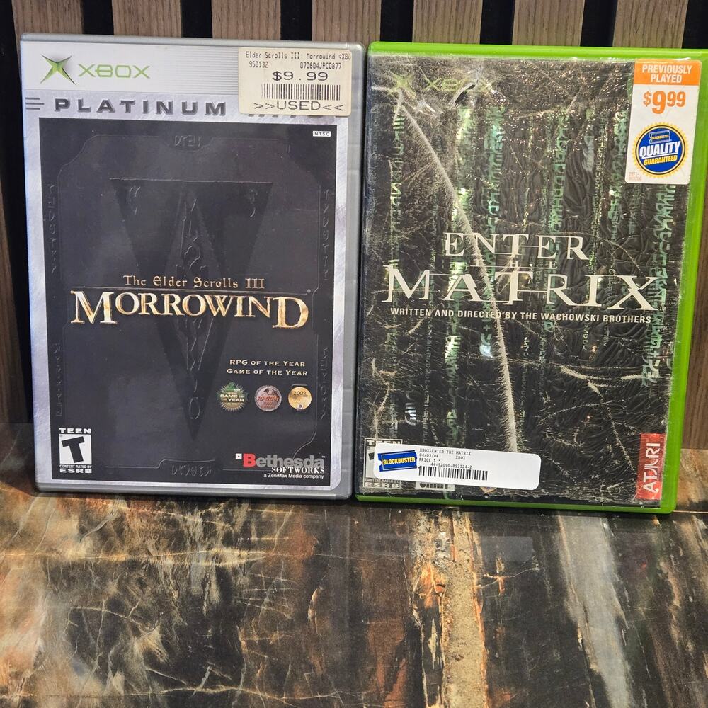 VINTAGE OG XBOX BUNDLE: MORROWIND PLATINUM HITS + ENTER THE MATRIX